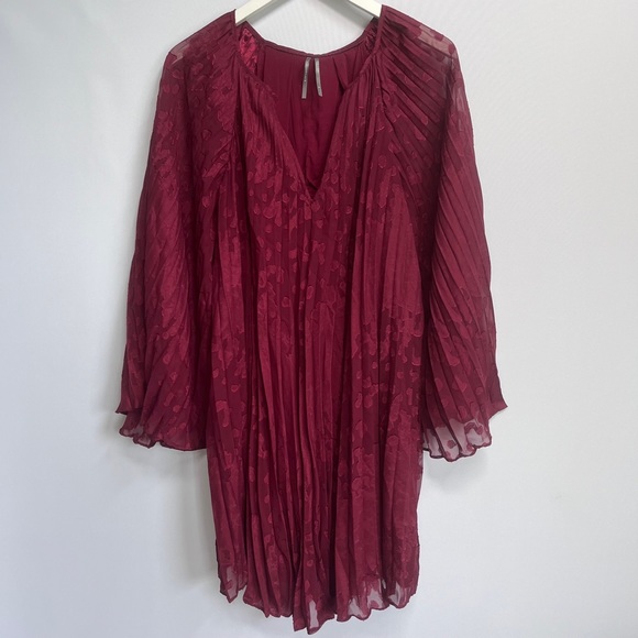 NEW Anthropologie Toulon Polished Pleated Swing Dress size M - Picture 3 of 11